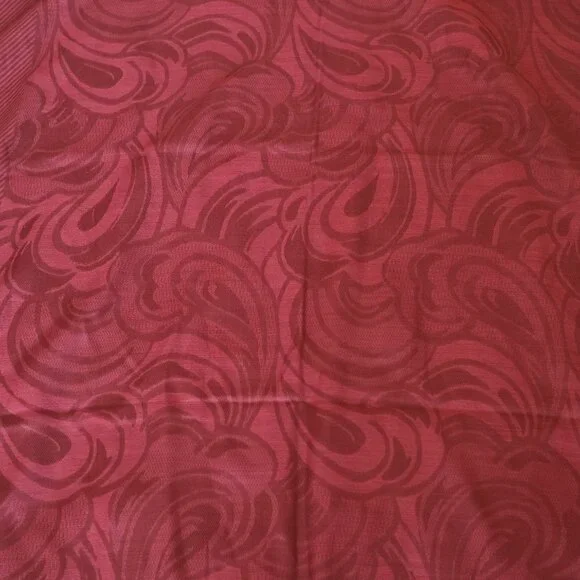 MISSONI Silk Wool Maroon Large Fringed Scarf - Picture 5 of 8